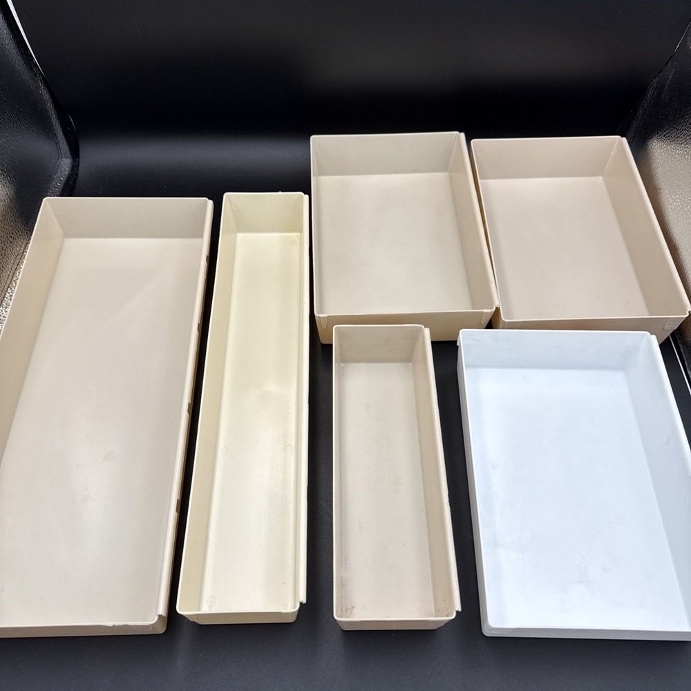 6 Rubbermaid Vintage Interlocking Drawer Organizers 2915 2916 2917 2918